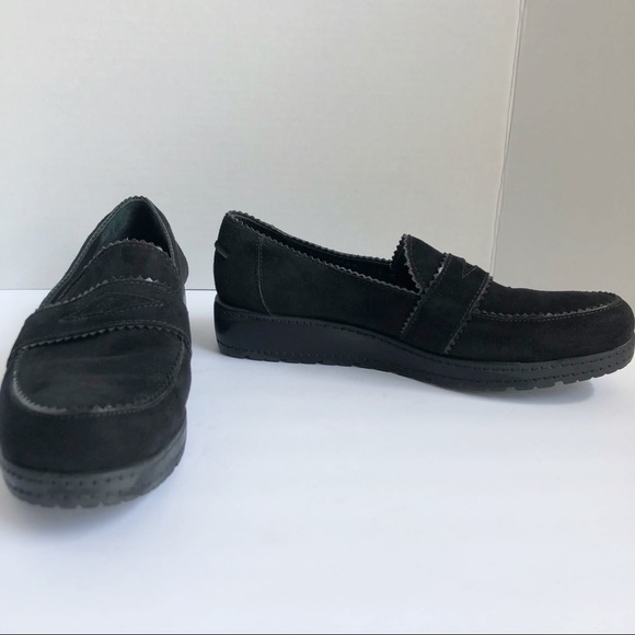 STUART WEITZMAN Loafers Black Suede Schooldays Penny Chunky oxfords platforms - Picture 6 of 16
